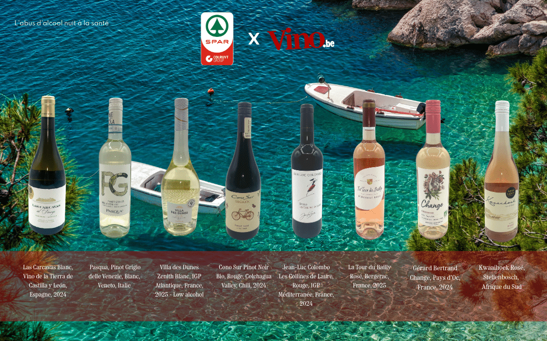 Les vins qui donnent des airs de vacances à votre terrasse sont à trouver chez Spar Colruyt Group